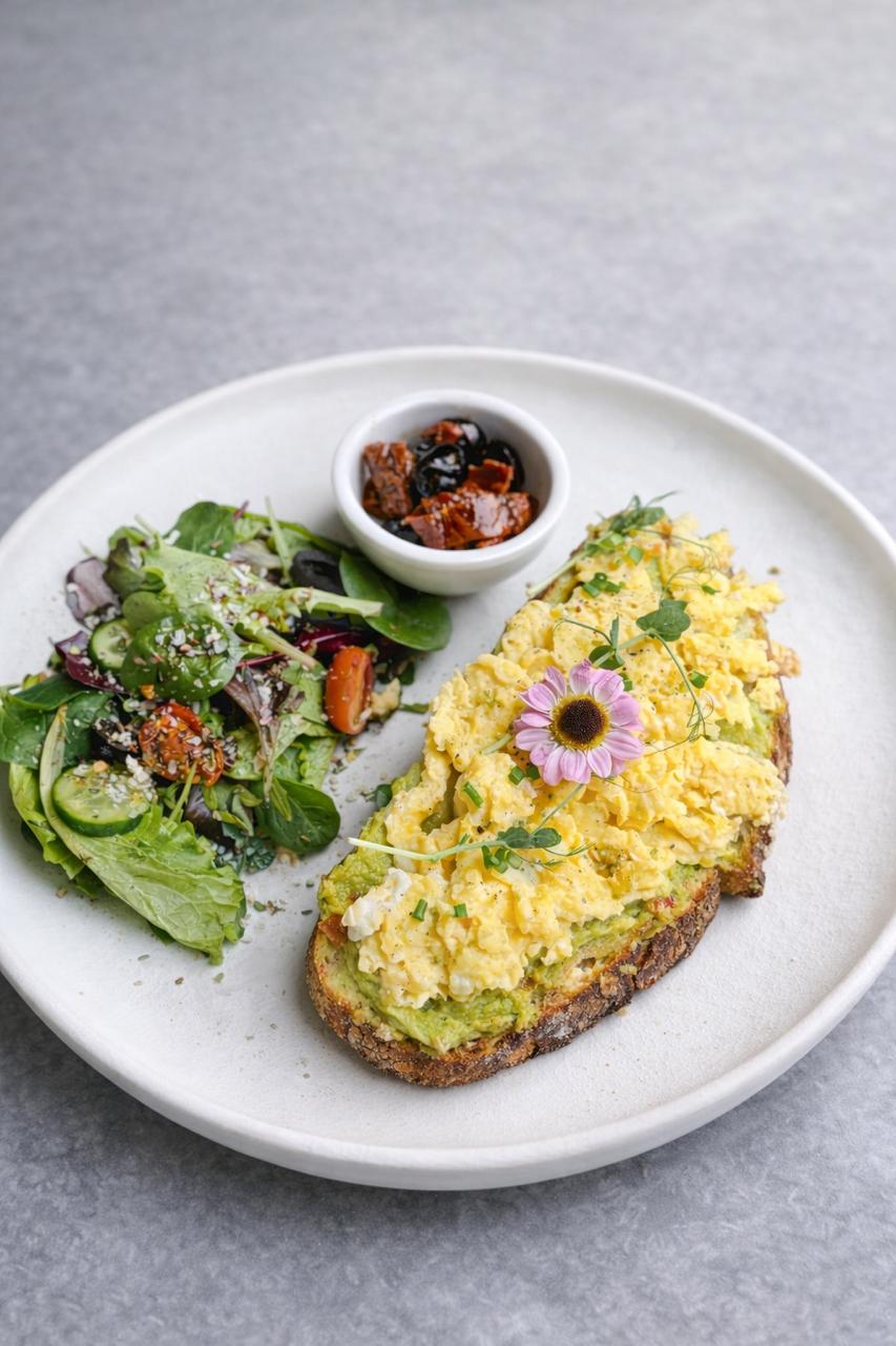 Scrambled Avocado Sourdough Toast